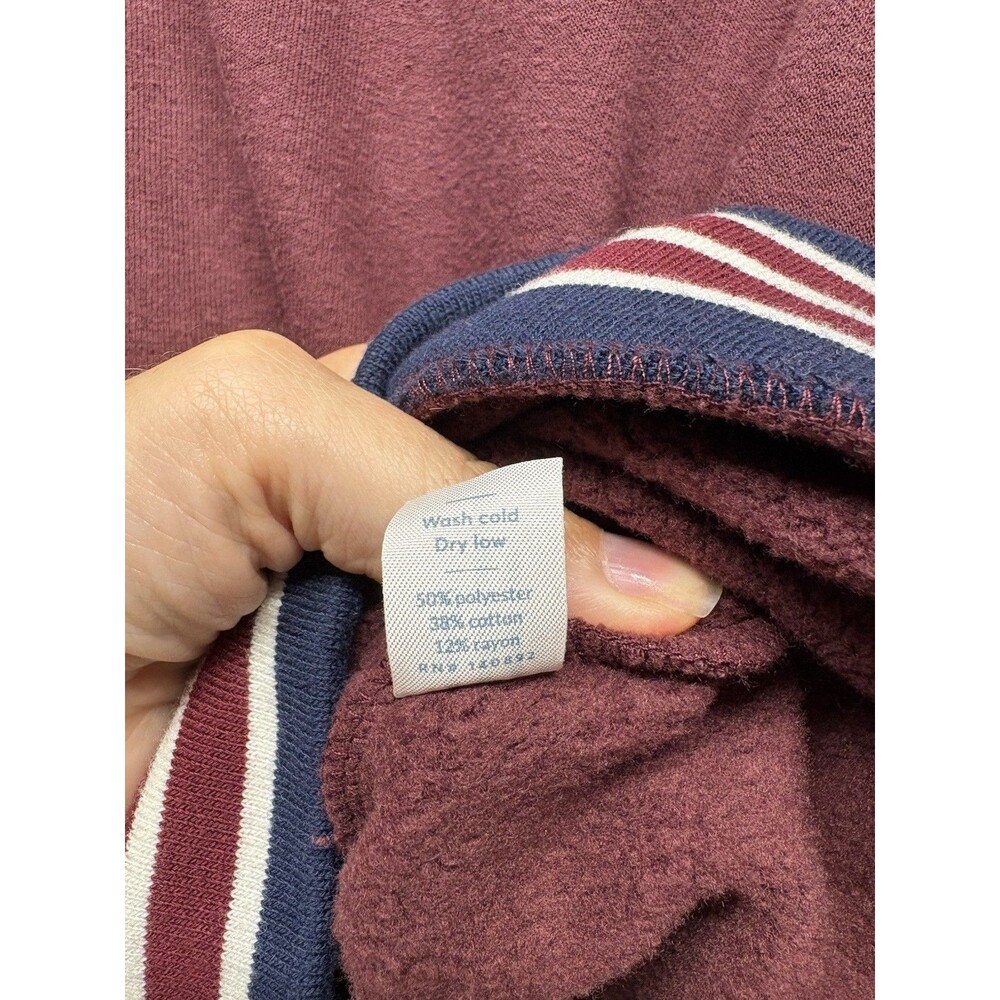 MARINE LAYER Crewneck Soft Fleece Sweatshirt Size Medium Women’s Maroon - Picture 3 of 4